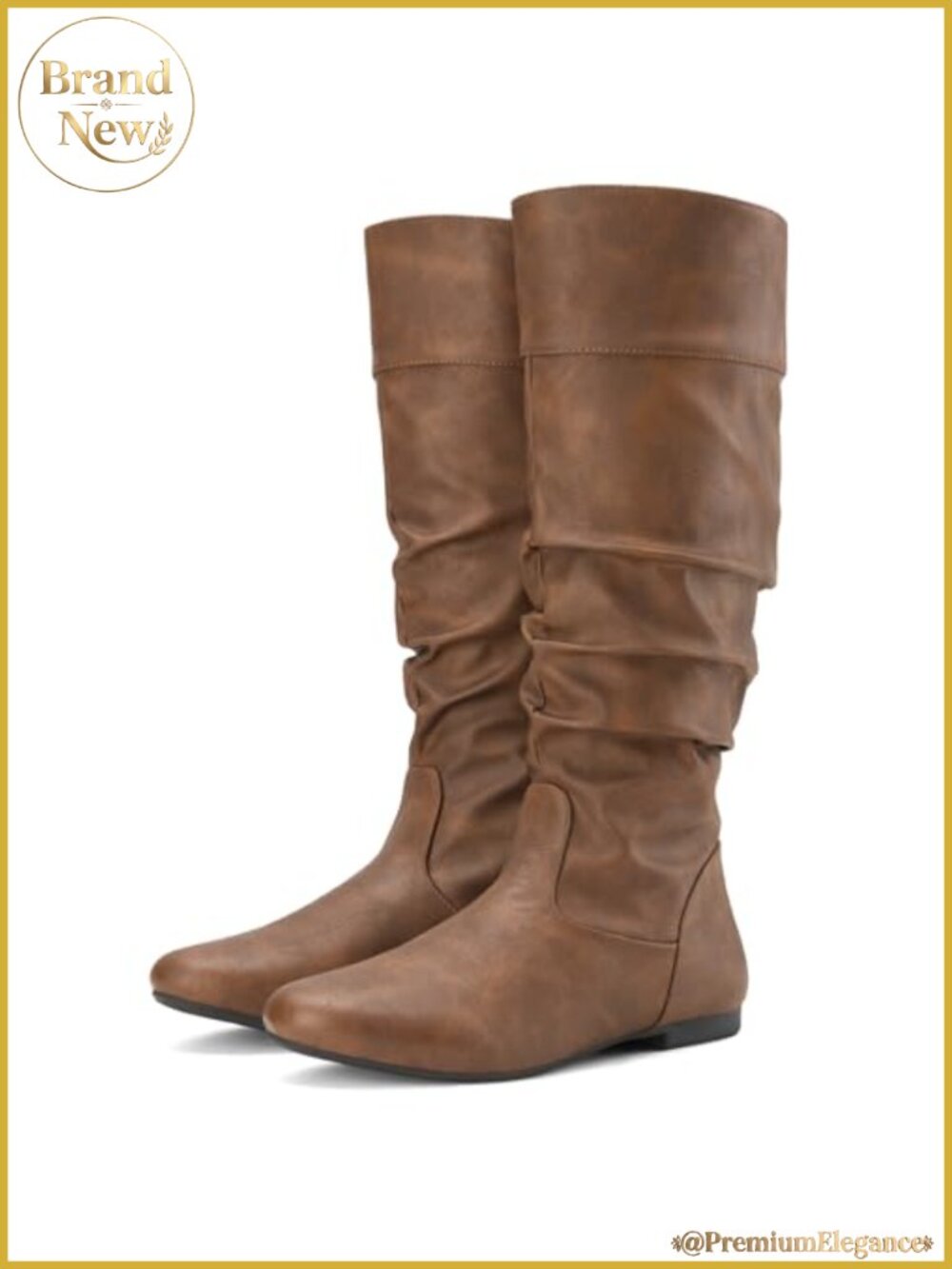 Women's Slouchy Knee High Pull On Flat Boots Comfortable